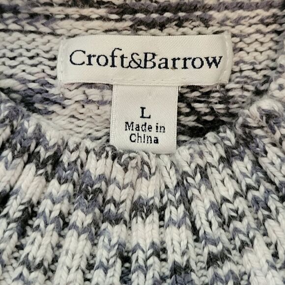 Craft & Barrow Gray Marled Mock Turtleneck Pullover Sweater Size L - Picture 6 of 6